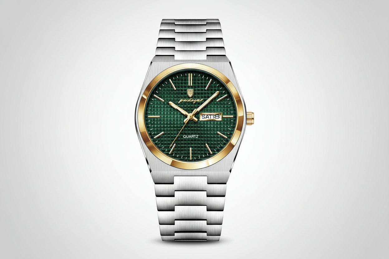 Fashionable Waterproof Calendar Watch with Glow-in-the-Dark Feature