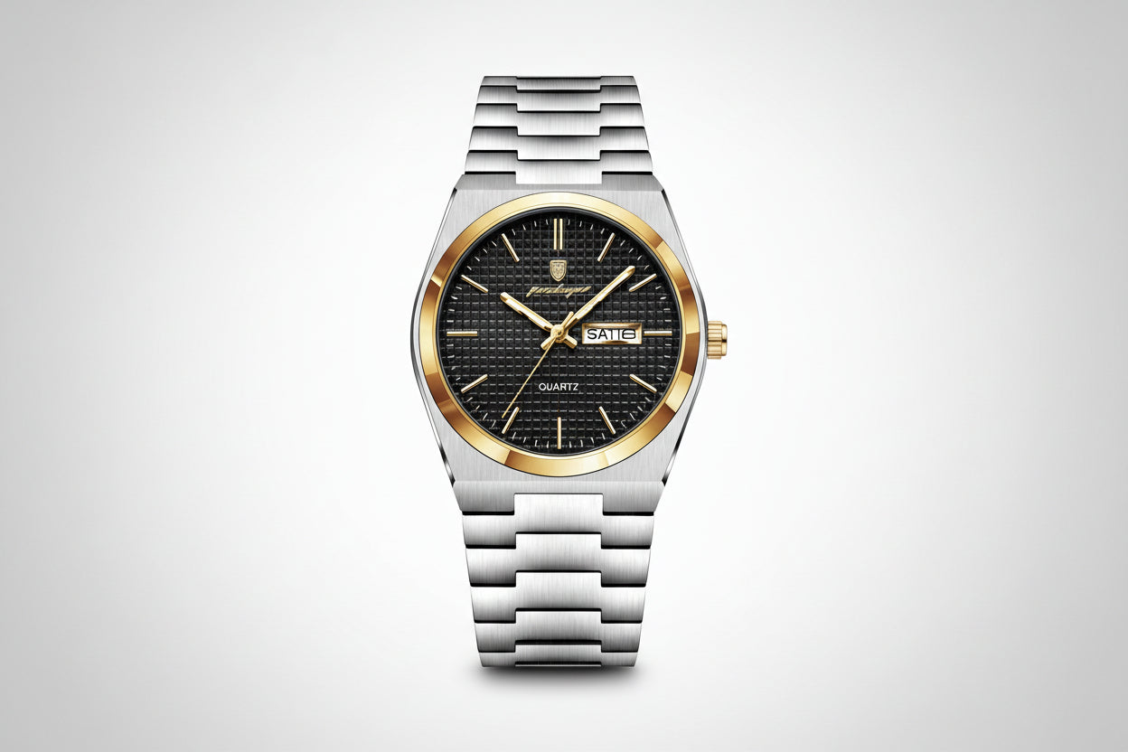 Fashionable Waterproof Calendar Watch with Glow-in-the-Dark Feature