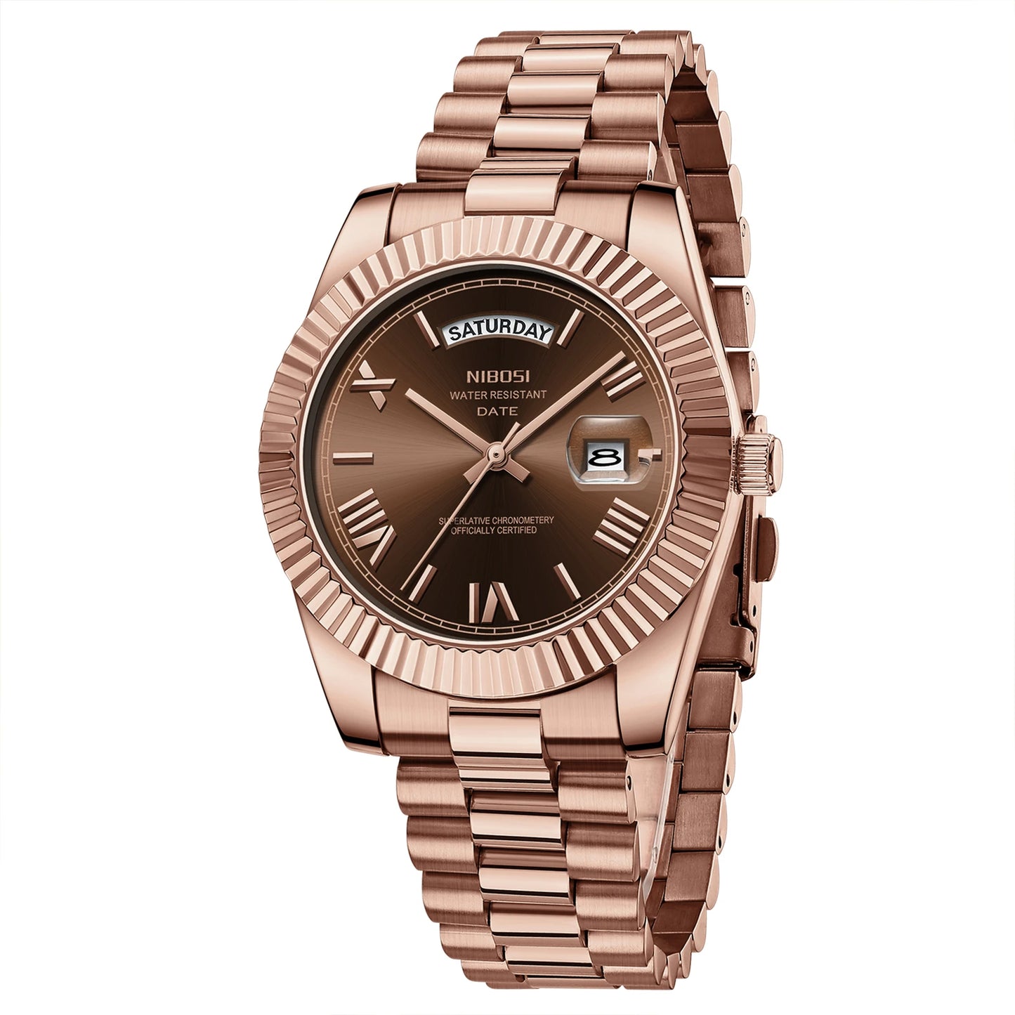 Discover the Elegance of NIBOSI Luxury Men's Watch – Waterproof Miyota Quartz Timepiece with Week Date and Stainless Steel Design