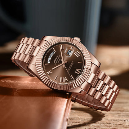 Discover the Elegance of NIBOSI Luxury Men's Watch – Waterproof Miyota Quartz Timepiece with Week Date and Stainless Steel Design