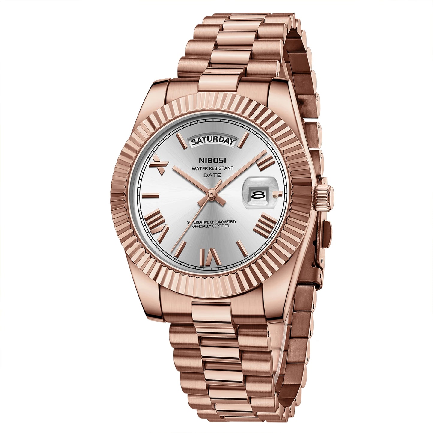 Discover the Elegance of NIBOSI Luxury Men's Watch – Waterproof Miyota Quartz Timepiece with Week Date and Stainless Steel Design