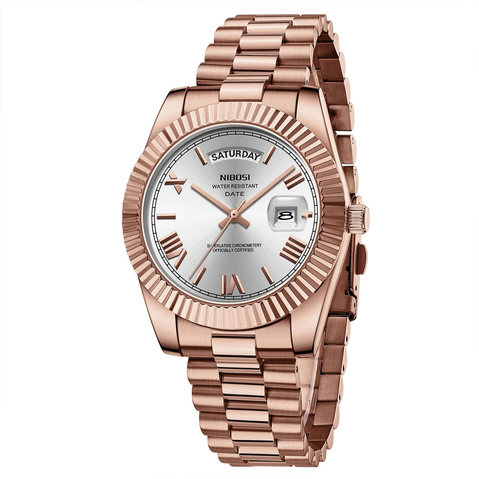 Discover the Elegance of NIBOSI Luxury Men's Watch – Waterproof Miyota Quartz Timepiece with Week Date and Stainless Steel Design